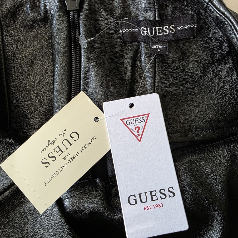 GUESS Corset Faux-Leather Leggings Black Size Large - Picture 5 of 11